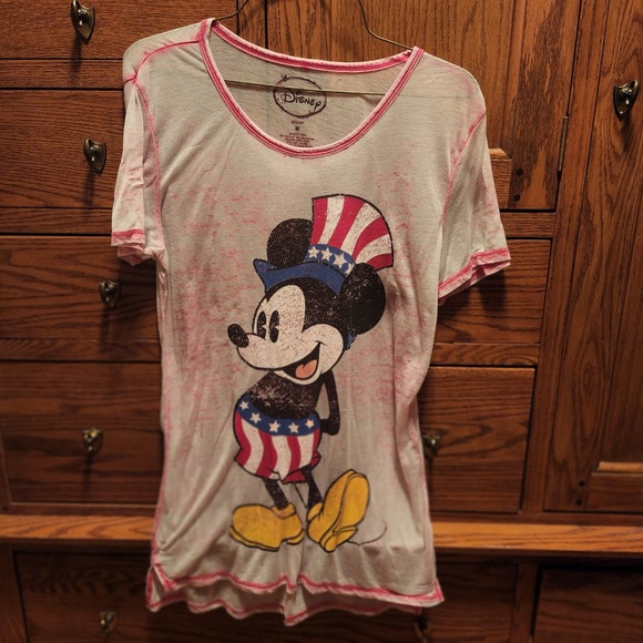 Disney Sheer Short Sleeve Mickey Mouse T Shirt M - Picture 1 of 5
